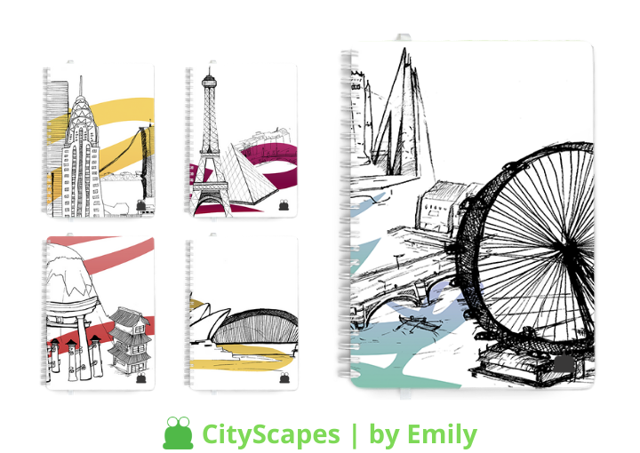 Personalised Dairies & Notebooks, City Scapes design theme