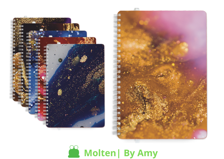 Personalised Dairies & Notebooks, Molten design theme