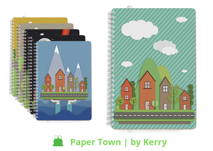 Personalised Dairies & Notebooks, Paper Town design theme