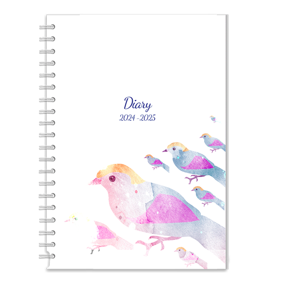 Minimalist birds 2026 diary cover Bravo