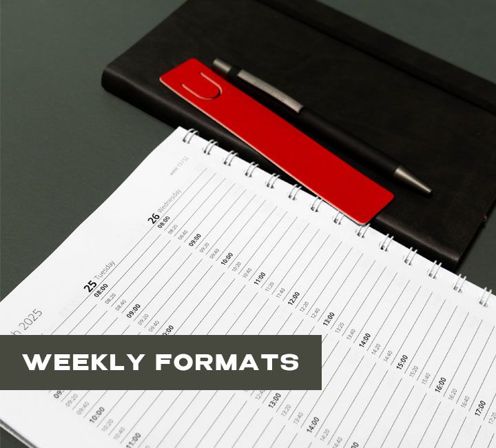 Weekly week to view appointment diary on a desk 2024-2025